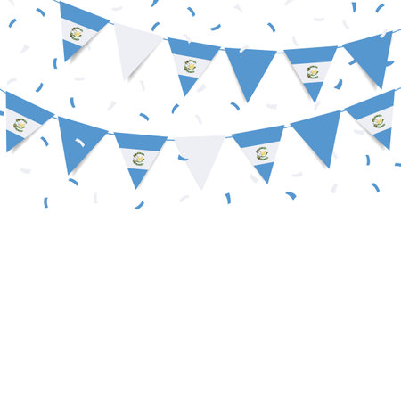 Vector Illustration of Guatemala Independence Day. Garland with the flag of Guatemala on a white background.のイラスト素材