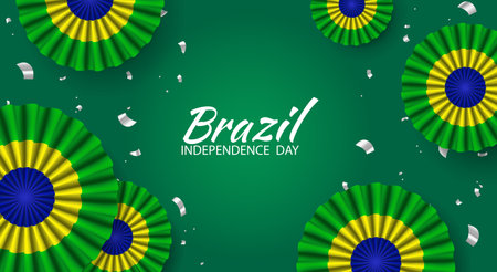 Vector Illustration of Brazil Independence Day. celebration banner. cockadeのイラスト素材