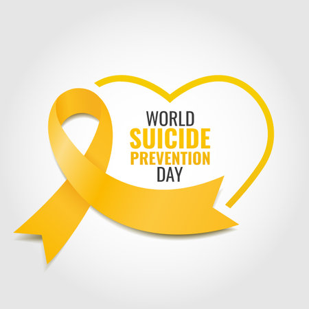 Vector Illustration of World Suicide Prevention Day. ribbonのイラスト素材