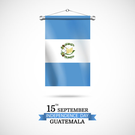Vector Illustration of Guatemala Independence Day. Background with flagのイラスト素材