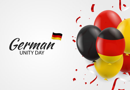 Vector Illustration of German Unity Day. Background with balloonsのイラスト素材