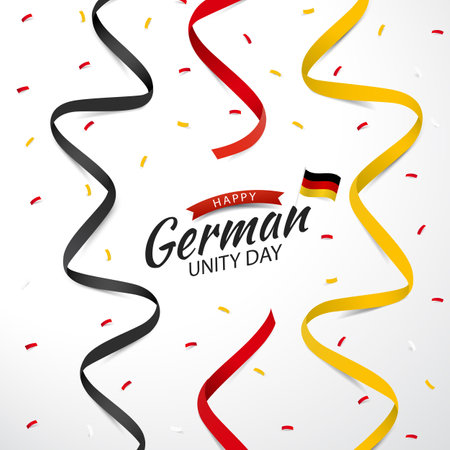 Vector Illustration of German Unity Day. Ribbonのイラスト素材