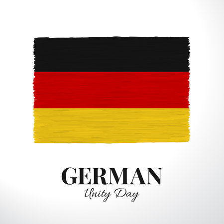 Vector Illustration of German Unity Day. Background with flagのイラスト素材
