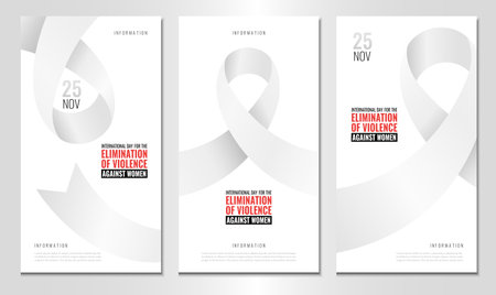 Vector Illustration of International Day for the Elimination of Violence against Women. Banner with ribbon. Use as advertising, invitation, banner,のイラスト素材