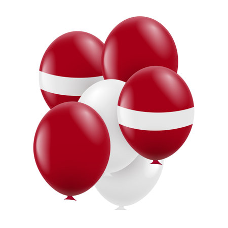 Vector Illustration of Independence Day of Latvia. Ballons.のイラスト素材