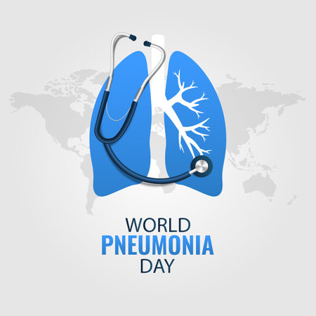 Vector Illustration of World Pneumonia Day.のイラスト素材