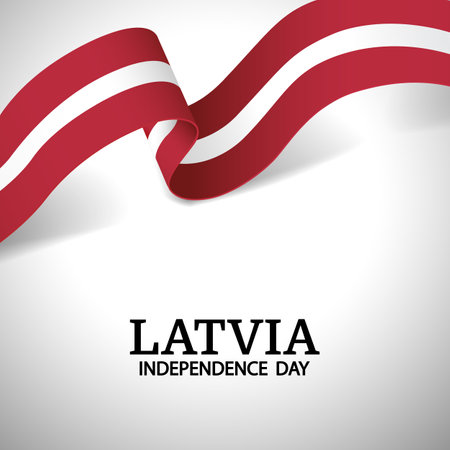 Vector Illustration of Independence Day of Latvia.のイラスト素材