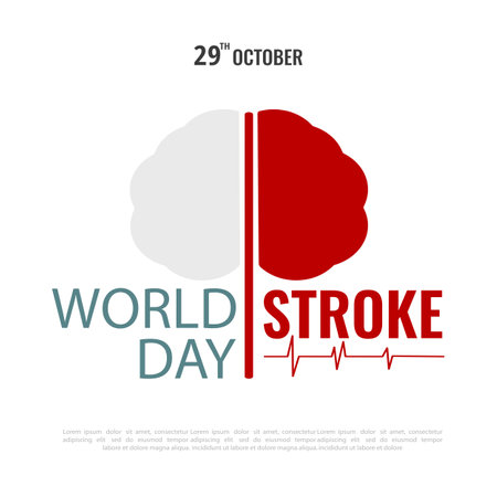 Vector Illustration of World Stroke Day.のイラスト素材