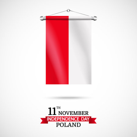 Vector Illustration of Poland Independence Day. Background with flag.のイラスト素材