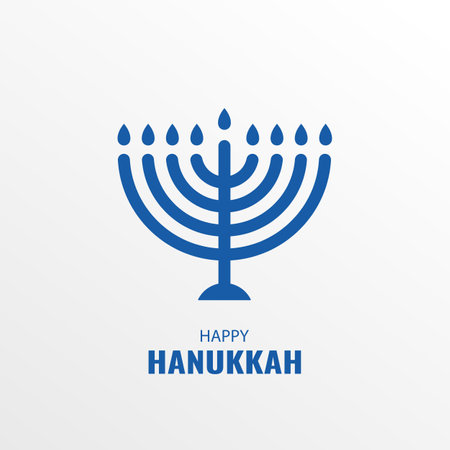 Vector illustration of Jewish holiday Hanukkah. Menorahのイラスト素材