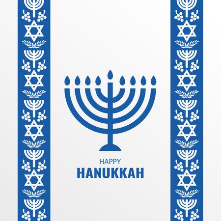 Vector illustration of Jewish holiday Hanukkah. Menorahのイラスト素材