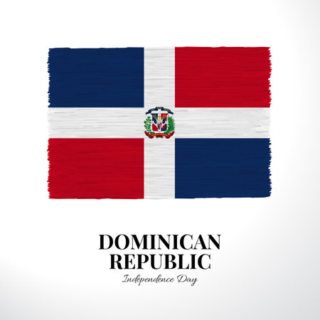 Vector Ilustration of Independence Day in Dominican Republic. Background with flagのイラスト素材