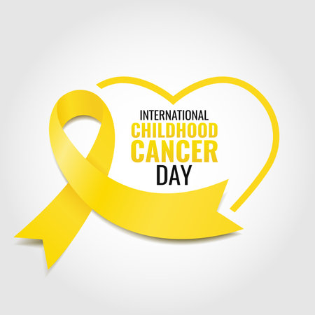 Vector illustration of Childhood Cancer Day. Banner with ribbon.のイラスト素材