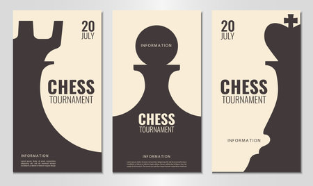 Vector illustration about chess tournament, match, game. Use as advertising, invitation, banner, posterのイラスト素材
