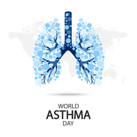 Vector Illustration of World Asthma Day. Awareness Day.のイラスト素材