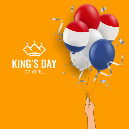 Vector illustration of King's Day in Amsterdamのイラスト素材