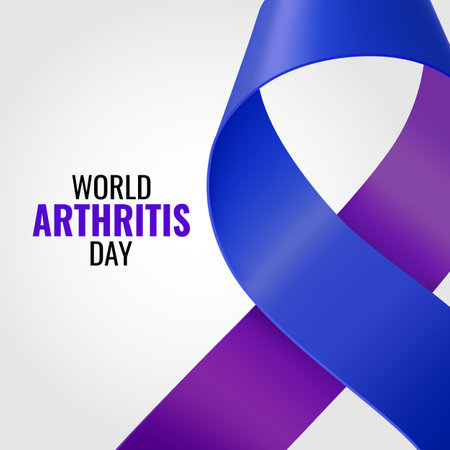 Vector Illustration of World Arthritis Day. Arthritis Awareness Ribbon.のイラスト素材