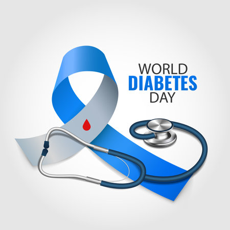 Vector Illustration of World Diabetes Day.のイラスト素材