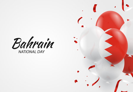 Vector Illustration of National Day Bahrain. Background with balloons.のイラスト素材