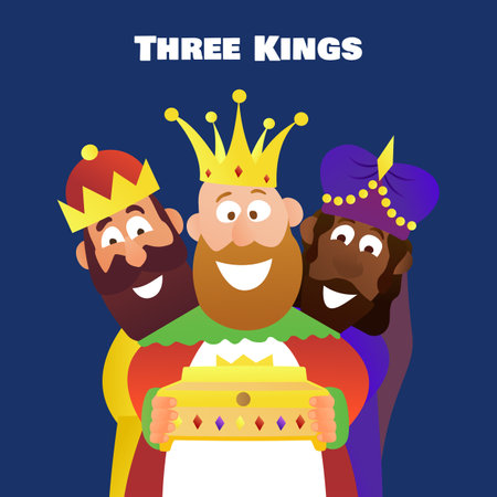 Vector illustration of Three Kings Day. Epiphany day.のイラスト素材