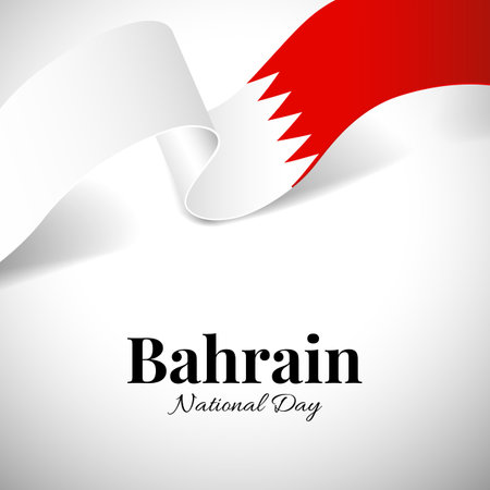 Vector Illustration of National Day Bahrain. Ribbon.のイラスト素材