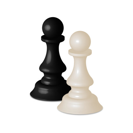 Black and White Chess Pawn.のイラスト素材