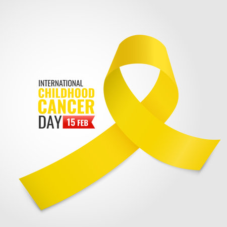 Vector illustration of Childhood Cancer Day. Childhood Awareness Ribbon.のイラスト素材
