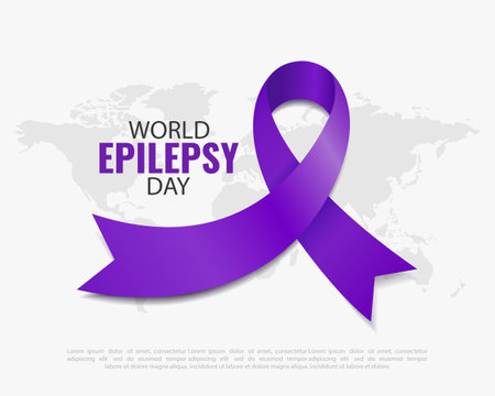 Vector Illustration of World Epilepsy Day. Epilepsy Awareness Ribbon.のイラスト素材