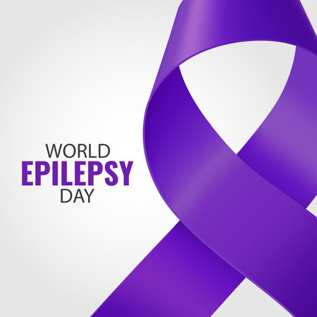 Vector Illustration of World Epilepsy Day. Epilepsy Awareness Ribbon.のイラスト素材