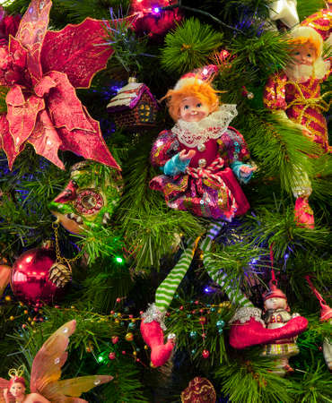 Happy New Year. Christmas tree toysの写真素材