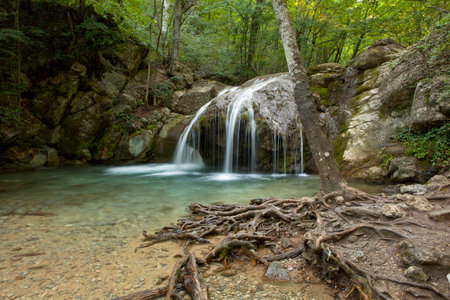 A trip to the waterfalls of the Crimean peninsulaの写真素材