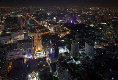Night Bangkok (Thailand) from a bird's-eye viewの写真素材