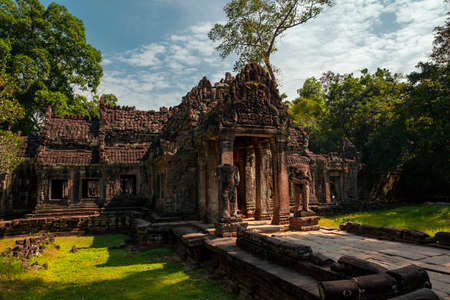 Angkor Wat is a huge Hindu temple complex in Cambodia.の写真素材