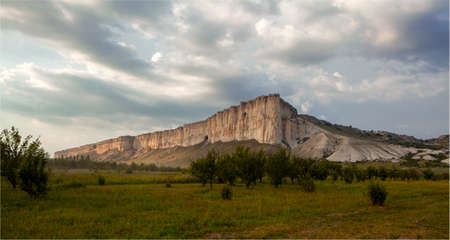 White rock. Hike in the mountains of Crimea.の写真素材