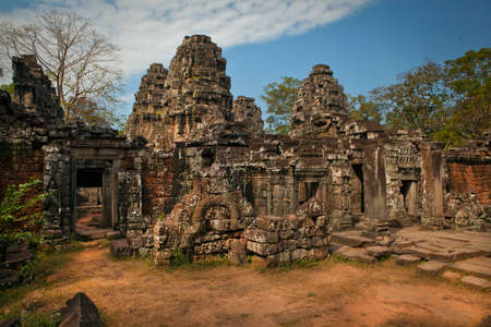 Angkor Wat is a huge Hindu temple complex in Cambodia.の写真素材