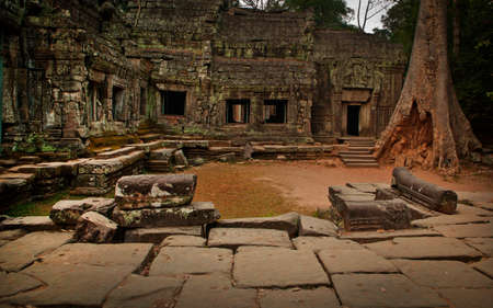 Angkor Wat is a huge Hindu temple complex in Cambodia.の写真素材
