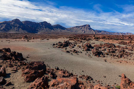 Martian landscapes near the Teide volcano. Tenerife island.の写真素材