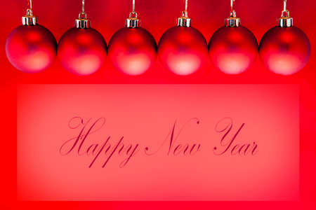 Realistic Christmas cards with red balloons.の写真素材