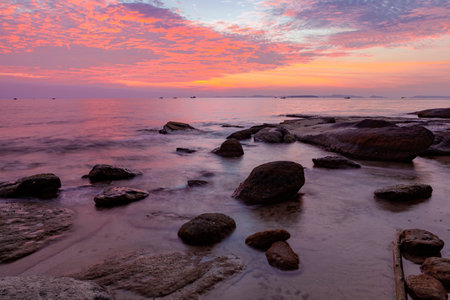 Beautiful sunrise at the beach, Koh Samui, Thailand.の写真素材