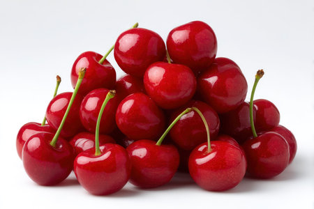 Cherries isolated on a white background. Fresh cherries.の素材