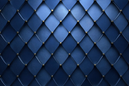 Blue leather background with rhombus pattern. 3d render illustrationの素材