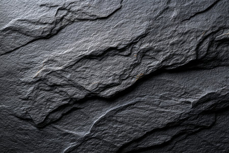 Black slate background or texture. Close up of black stone surface.の素材