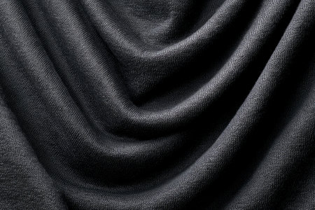 Texture of black satin fabric. Abstract background and texture for design.の素材