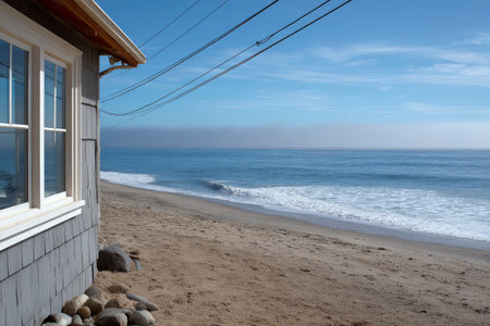 Beach on the Pacific Ocean in California, United States of Americaの素材
