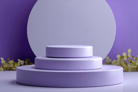Minimal abstract background, 3d render, purple podium stage display product, mock upの素材