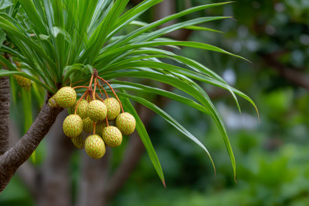 Litchi fruit on a tree in the garden, Thailand.の素材
