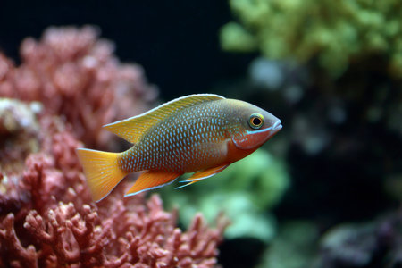 Tropical fish in the aquarium. Colorful underwater world.の素材