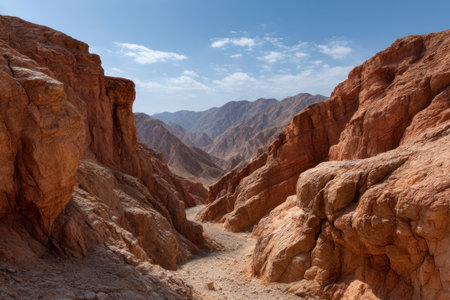Landscape view of the Red Rock Canyon at Eilat, Israelの素材