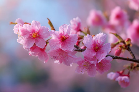 cherry blossom sakura flower in spring season, nature backgroundの素材