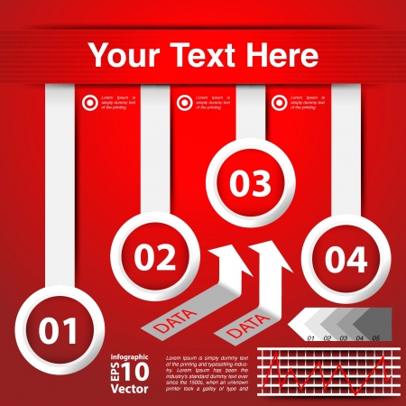 infographic red theme data template - EPS10 Abstract Vector Designのイラスト素材